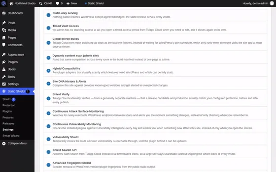 Settings screen (static preview)